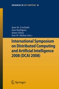 Cover: International Symposium on Distributed Computing and Artificial Intelligence 2008 (DCAI&acute;08) - Springer