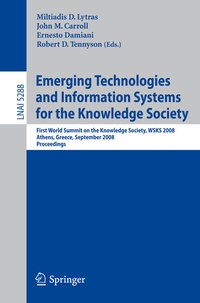 Enlarge image Cover: Emerging Technologies and Information Systems for the Knowledge Society - Springer