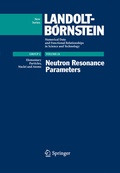 Cover: Neutron Resonance Parameters - Springer