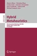 Cover: Hybrid Metaheuristics - Springer