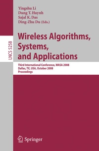 Enlarge image Cover: Wireless Algorithms, Systems, and Applications - Springer