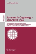 Cover: Advances in Cryptology - ASIACRYPT 2008 - Springer