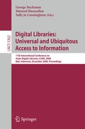Cover: Digital Libraries: Universal and Ubiquitous Access to Information - Springer