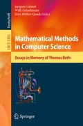 Cover: Mathematical Methods in Computer Science - Springer