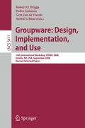 Cover: Groupware: Design, Implementation, and Use - Springer