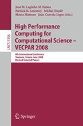 Cover: High Performance Computing for Computational Science - VECPAR 2008 - Springer