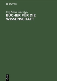 Abbildung von: Bücher für die Wissenschaft - De Gruyter Saur