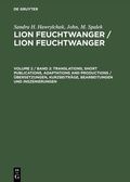 Cover: Translations, Short Publications, Adaptations and Productions - De Gruyter Saur