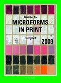 Cover: Guide to Microforms in Print. 2008 / Subject Guide - De Gruyter