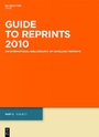 Cover: Guide to Reprints. 2010 / Subject - De Gruyter