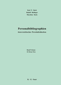 Abbildung von: Karl F. Stock; Rudolf Heilinger; Marylène Stock: Personalbibliographien... / Strau - Treu - De Gruyter