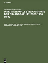 Abbildung von: Sozial- und Wirtschaftswissenschaften, Politik / Sport, Spiele, Körperkultur - De Gruyter Saur