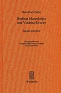Cover: Berliner Manuskripte und Viadrina-Drucke - Weidmannsche Hildesheim
