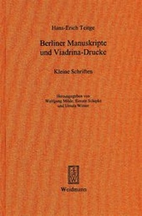 Abbildung von: Berliner Manuskripte und Viadrina-Drucke - Weidmannsche Hildesheim