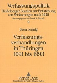 Abbildung von: Verfassungsverhandlungen in Thüringen 1991 bis 1993 - Peter Lang Verlag