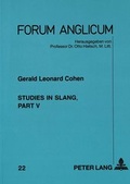 Cover: Studies in Slang - Peter Lang Verlag