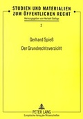 Cover: Der Grundrechtsverzicht - Peter Lang Verlag