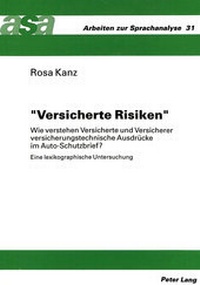 Abbildung von: «Versicherte Risiken» - Peter Lang Verlag