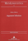 Cover: Argument Selection - Peter Lang Verlag
