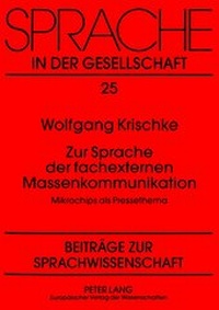 Abbildung von: Zur Sprache der fachexternen Massenkommunikation - Peter Lang Verlag
