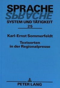Abbildung von: Textsorten in der Regionalpresse - Peter Lang Verlag