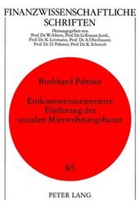 Abbildung von: Einkommensorientierte Förderung des sozialen Mietwohnungsbaues - Peter Lang Verlag
