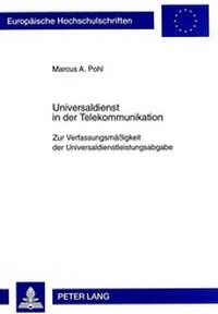 Abbildung von: Universaldienst in der Telekommunikation - Peter Lang Verlag
