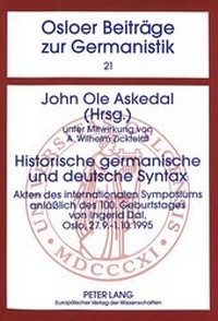 Abbildung von: Historische germanische und deutsche Syntax - Peter Lang Verlag