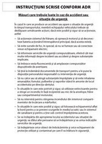 Abbildung von: Schriftliche Weisungen gemäß ADR, rumänisch - ecomed Storck