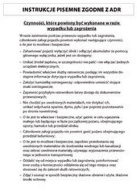 Abbildung von: Schriftliche Weisungen gemäß ADR, polnisch - ecomed Storck