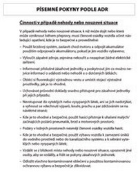 Abbildung von: Schriftliche Weisungen gemäß ADR, tschechisch - ecomed Storck