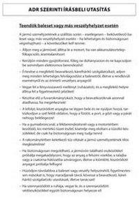 Abbildung von: Schriftliche Weisungen gemäß ADR, ungarisch - ecomed Storck