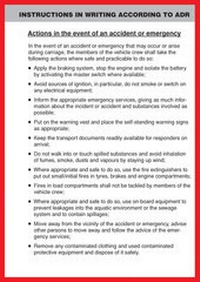 Bild: Schriftliche Weisungen gemäß ADR 2011, englisch - ecomed Storck