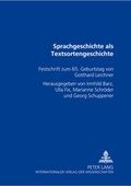 Cover: Sprachgeschichte als Textsortengeschichte - Peter Lang Verlag