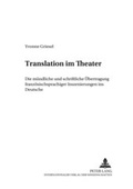 Cover: Translation im Theater - Peter Lang Verlag