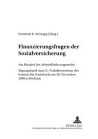Abbildung von: Finanzierungsfragen der Sozialversicherung - Peter Lang Verlag