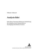 Cover: Analysis fidei - Peter Lang Verlag