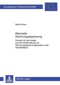 Cover: Bilanzielle Rechnungsabgrenzung - Peter Lang Verlag