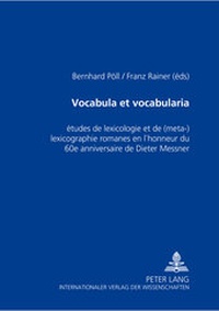 Abbildung von: Vocabula et vocabularia - Peter Lang Verlag