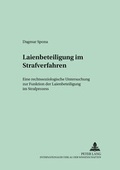 Cover: Laienbeteiligung im Strafverfahren - Peter Lang Verlag