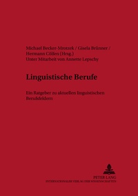 Abbildung von: Linguistische Berufe - Peter Lang Verlag