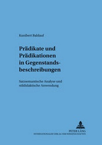 Abbildung von: Prädikate und Prädikationen in Gegenstandsbeschreibungen - Peter Lang Verlag
