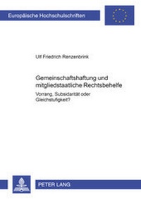 Abbildung von: Gemeinschaftshaftung und mitgliedstaatliche Rechtsbehelfe - Peter Lang Verlag