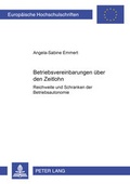 Cover: Betriebsvereinbarungen &uuml;ber den Zeitlohn - Peter Lang Verlag