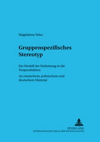 Abbildung von: Gruppenspezifisches Stereotyp - Peter Lang Verlag