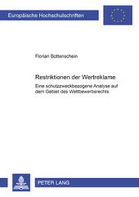 Abbildung von: Restriktionen der Wertreklame - Peter Lang Verlag