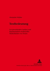 Abbildung von: Textbedeutung - Peter Lang Verlag