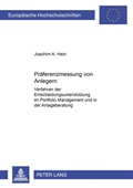 Cover: Pr&auml;ferenzmessung von Anlegern - Peter Lang Verlag