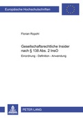 Cover: Gesellschaftsrechtliche Insider nach &sect; 138 Abs. 2 InsO - Peter Lang Verlag
