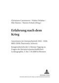 Cover: Erfahrung nach dem Krieg - Peter Lang Verlag